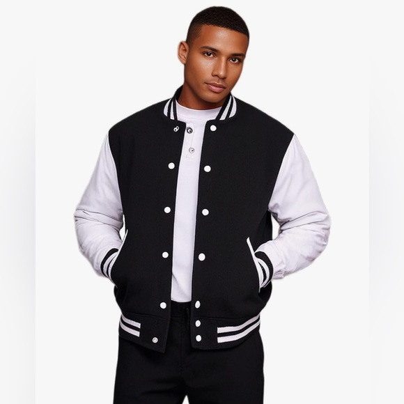Men's Varsity Jacket Genuine Leather Sleeve and Wool Blend Letterman jacketet - Picture 1 of 5